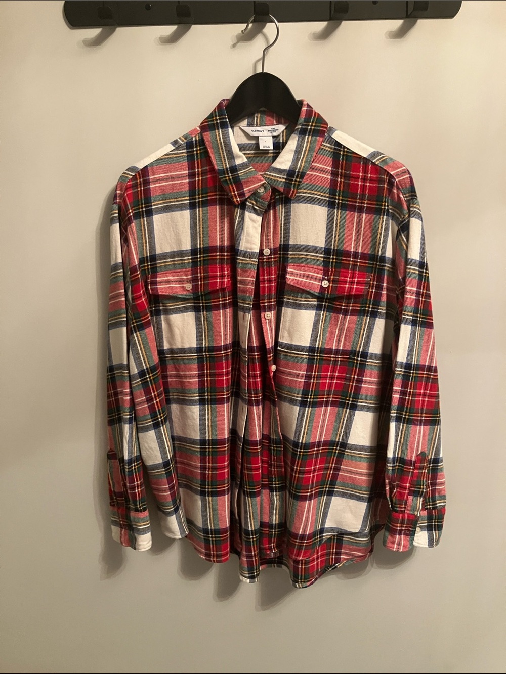 Old Navy Red Plaid Button-Down Shirt